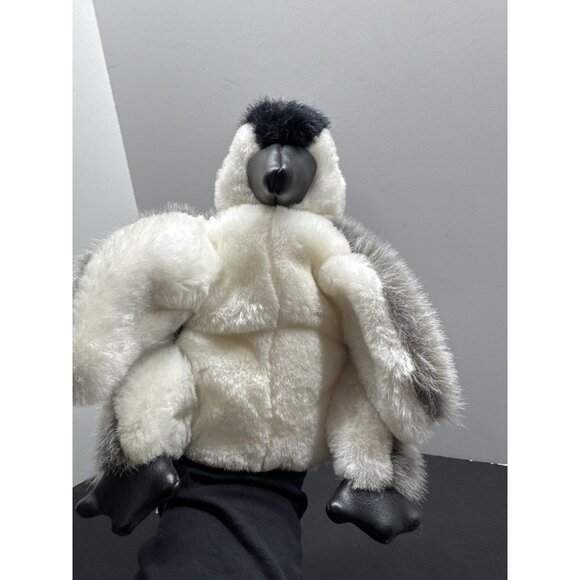 Folkmanis Penguin Plush Hand Puppet Black White Gray Small Hand 9" - Picture 9 of 10